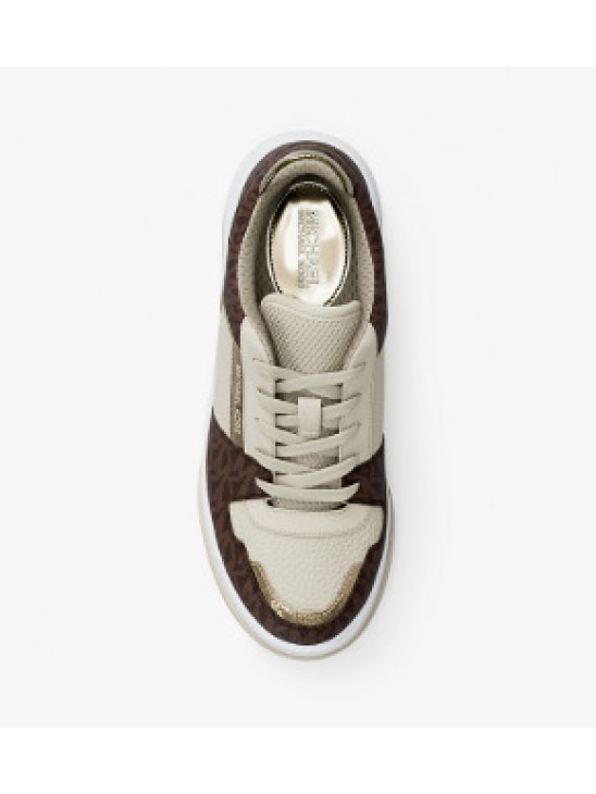 Michael Kors Lexi Mixed-Media Sneaker Brown