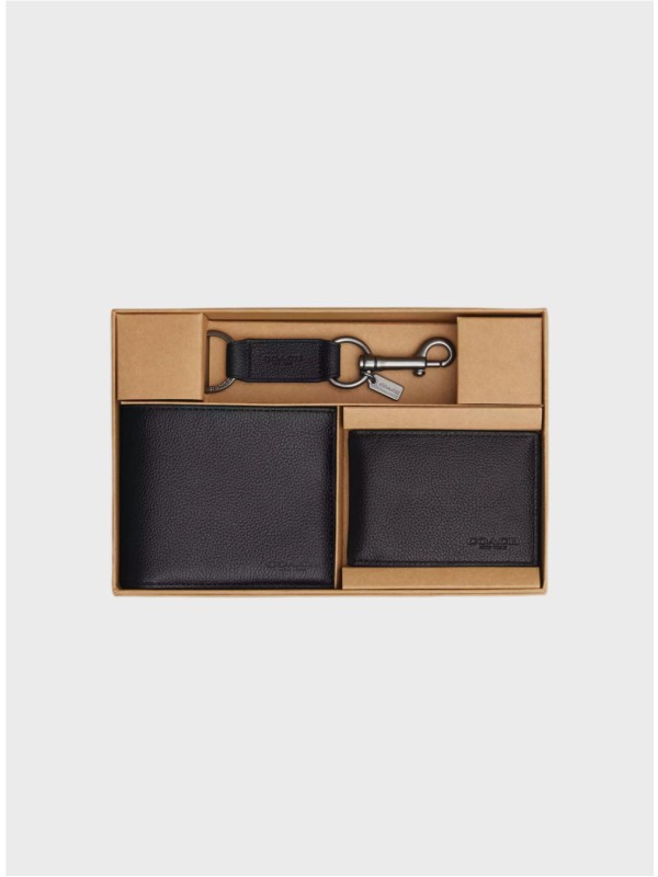 Подарочный набор Coach Boxed 3 In 1 Wallet Gift Set Black