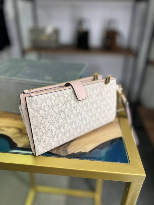 Michael Kors Jet Set Double Zip Vanilla Pink