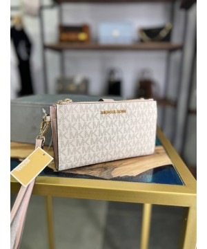 Michael Kors Jet Set Double Zip Vanilla Pink