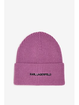Женская шапка Karl Lagerfeld с добавлением шерсти и кашемира K/Essential Mauve