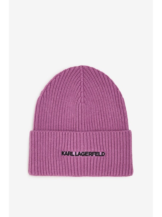 Женская шапка Karl Lagerfeld с добавлением шерсти и кашемира K/Essential Mauve