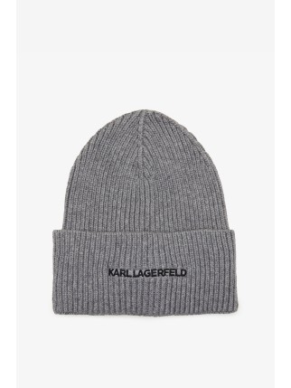 Жіноча шапка Karl Lagerfeld з домішкою шерсті та кашеміру K/Essential Grey