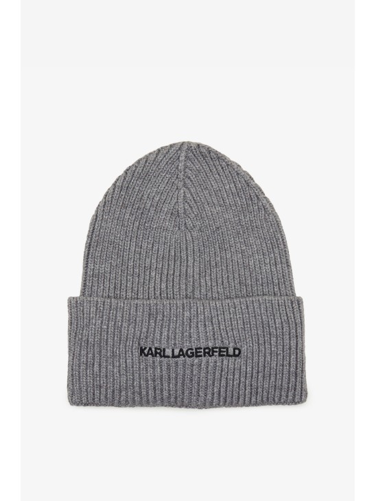 Женская шапка Karl Lagerfeld с добавлением шерсти и кашемира K/Essential Grey
