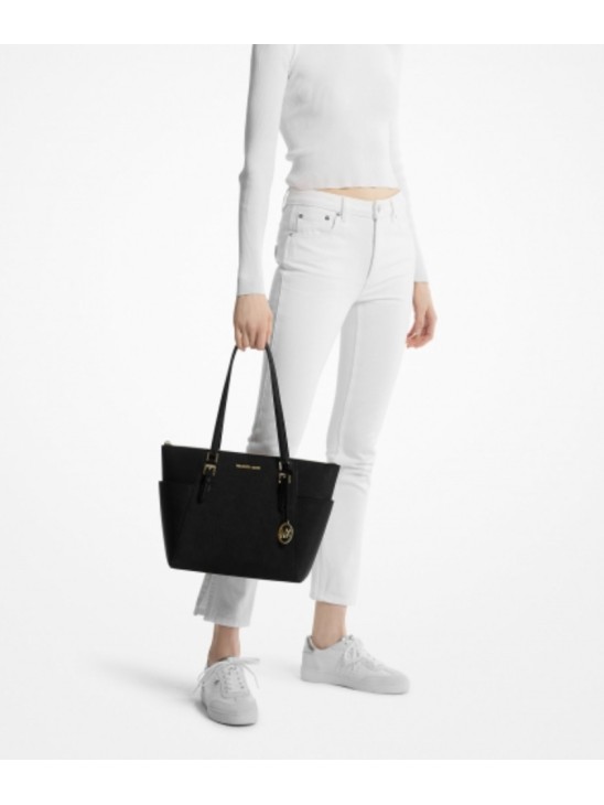 Michael Kors Charlotte Large Saffiano Leather Top-Zip Tote Bag