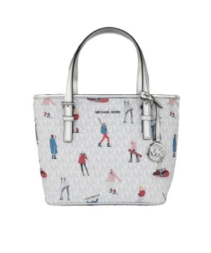 Cумка Michael Kors Jet Set Travel XS Tote White logo Print