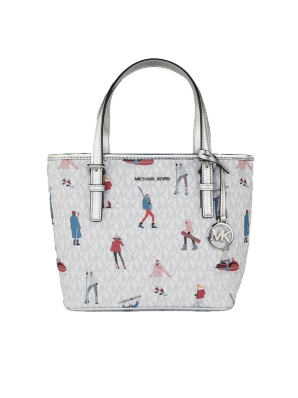 Cумка Michael Kors Jet Set Travel XS Tote White logo Print