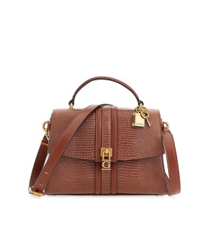 Cумка Guess Ginevra Textured Top Handle Crossbody Taupe Cognac