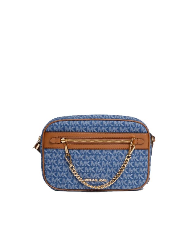 Cумка Michael Kors East West Zip Chain Crossbody Denim logo