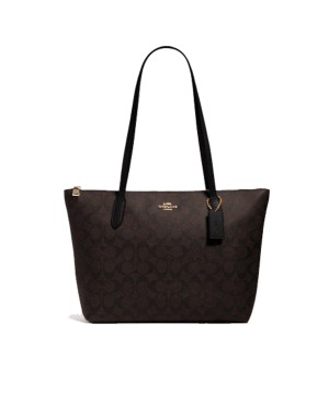 Cумка Coach Gallery Tote In Signature Canvas Gold/Brown/Black