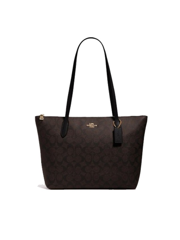 Cумка Coach Gallery Tote In Signature Canvas Gold/Brown/Black