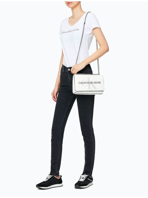 Cумка Calvin Klein Jeans Sculpted Chainlink Crossbody Bag white