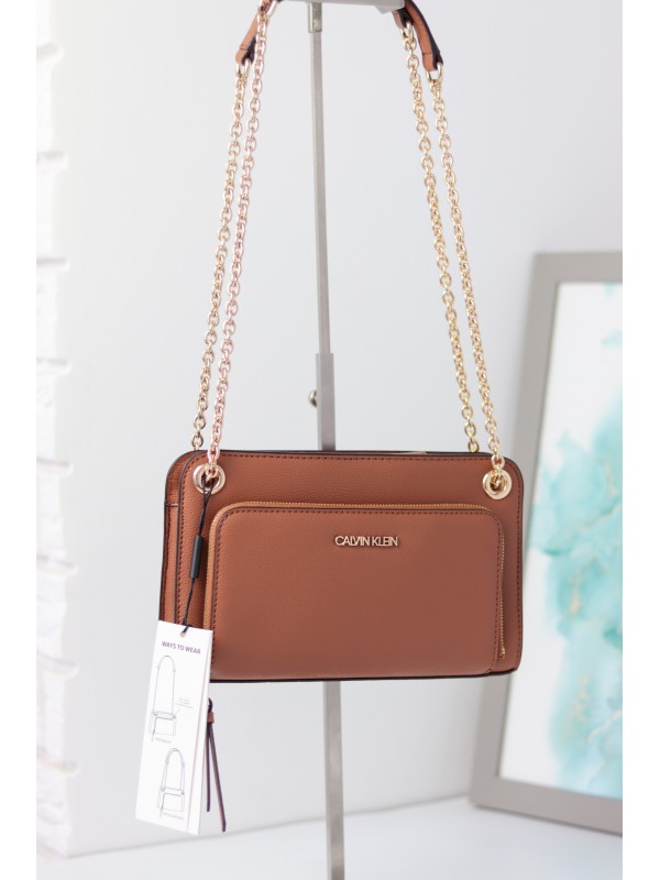 Cумка Calvin Klein Hailey Convertible Crossbody Brown