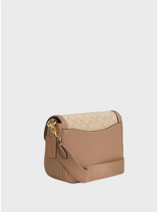 Сумка Coach Amelia Saddle With Signature Canvas Beige