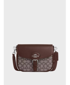 Cумка Coach Amelia Saddle In Signature Jacquard Brown