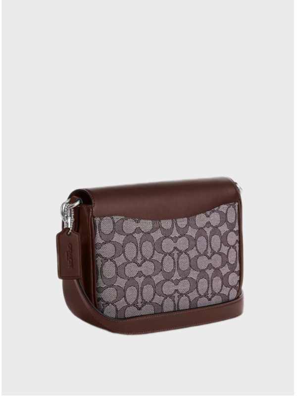 Cумка Coach Amelia Saddle In Signature Jacquard Brown