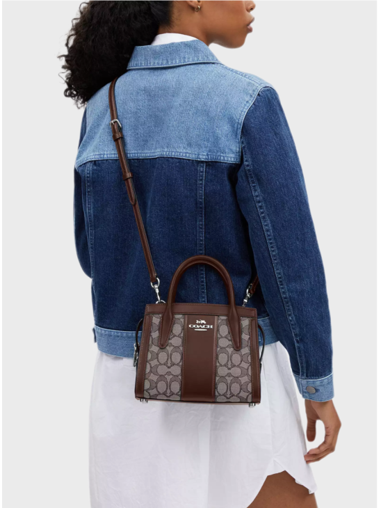 Сумка Coach Andrea Carryall In Signature Jacquard Brown