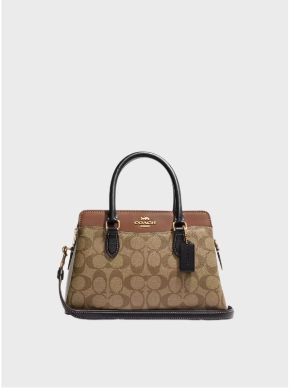 Cумка Coach Mini Darcie Carryall In Colorblock Signature Canvas, Gold/Khaki Multi