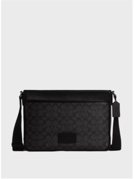 Чоловіча сумка Coach District Crossbody Bag In Signature Canvas Black