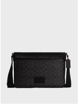 Чоловіча сумка Coach District Crossbody Bag In Signature Canvas Black