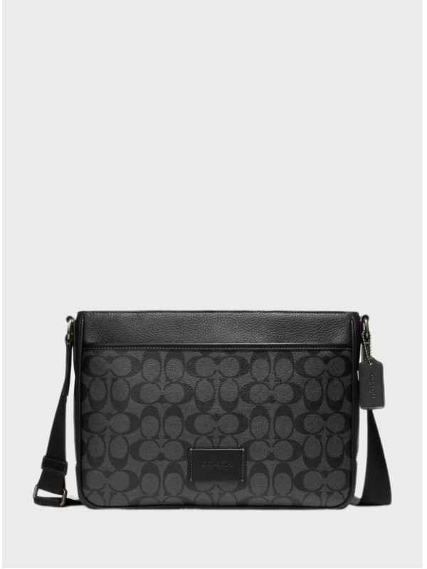 Мужская сумка Coach District Crossbody Bag In Signature Canvas Black