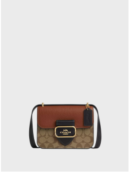 Сумка Coach Morgan Square Crossbody In Colorblock Signature Canvas Brown