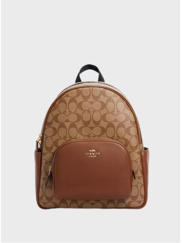 Рюкзак Coach Court In Signature Canvas, Gold/Khaki Light