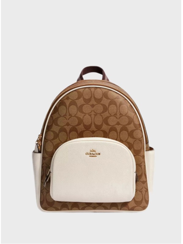 Рюкзак Coach Court In Signature Canvas, Gold/Khaki/Chalk