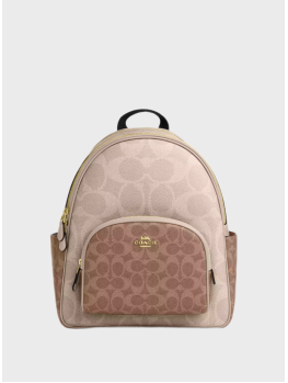 Рюкзак Coach Court In Blocked Signature Canvas Beige