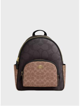 Рюкзак Coach Court In Blocked Signature Canvas Brown