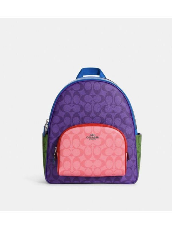 Рюкзак Coach Court In Signature Canvas, Purple Mutli