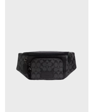 Чоловіча бананка Coach Track Belt Bag In Signature Canvas Black Logo