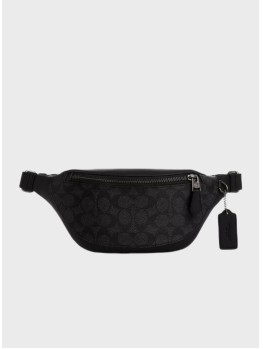 Чоловіча поясна сумка Coach Warren Mini Belt  In Signature Canvas Black