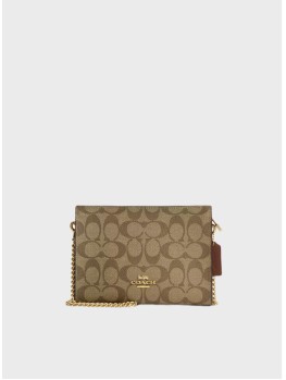 Cумка Coach Slim Crossbody Light Beige Logo