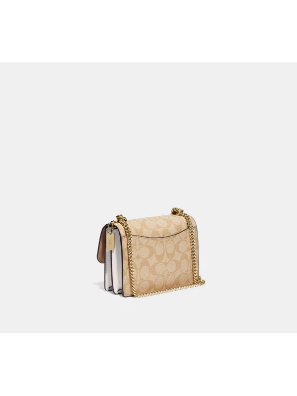 Cумка Coach Mini Klare Crossbody In Signature Canvas Gold/Light Khaki Chalk