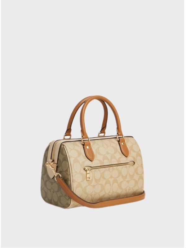 Cумка Coach Rowan Satchel In Signature Canvas, Light Khaki/Beige