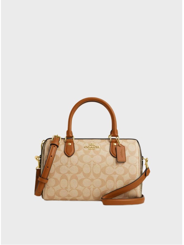 Cумка Coach Rowan Satchel In Signature Canvas, Light Khaki/Beige