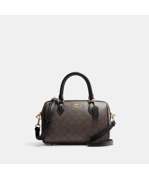 Cумка Coach Rowan Satchel In Signature Canvas Brown Black