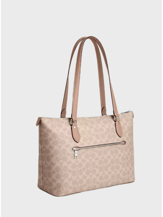 Сумка Coach Gallery Tote Bag In Signature Canvas Beige