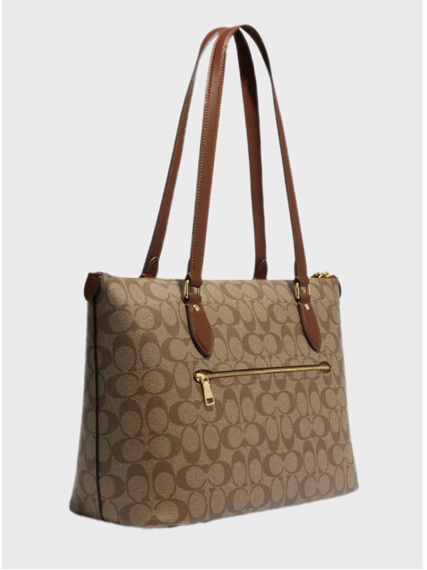 Cумка Coach Gallery Tote In Signature Canvas Gold/Beige