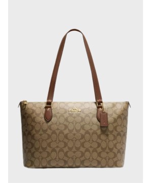 Cумка Coach Gallery Tote In Signature Canvas Gold/Beige