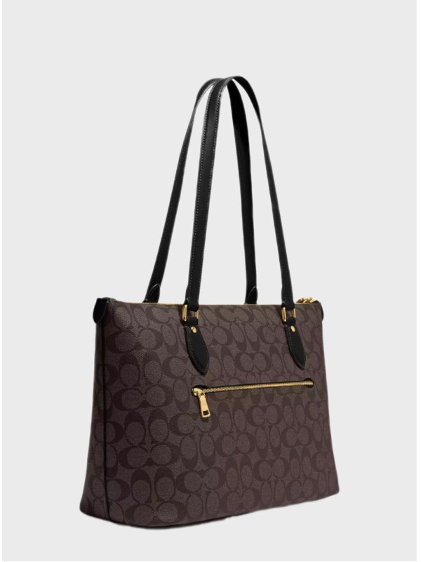 Cумка Coach Gallery Tote In Signature Canvas Brown Black