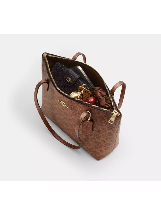 Сумка Coach Fiona Zip Tote Bag In Signature Canvas