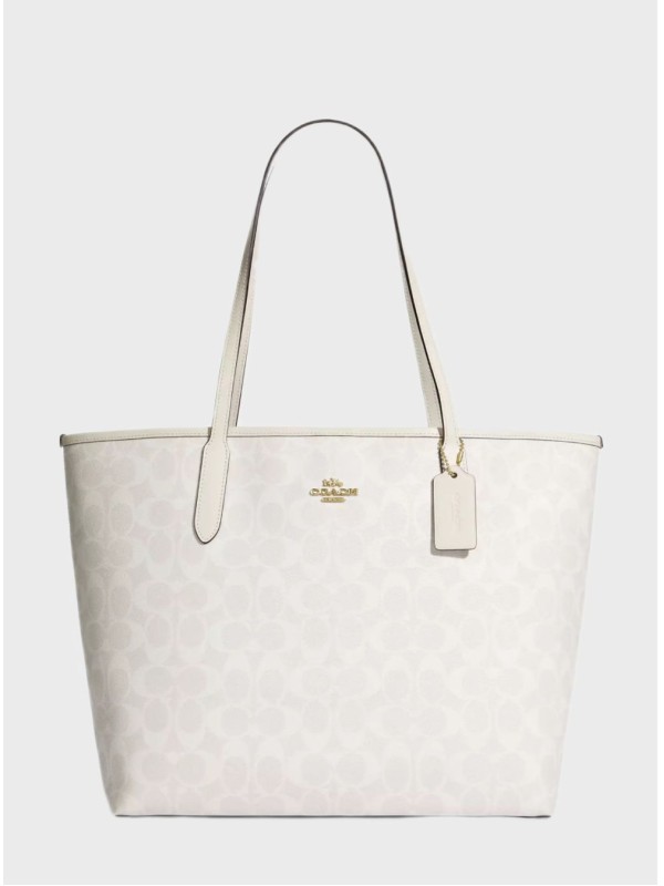 Cумка Coach City Tote Bag In Signature Canvas White