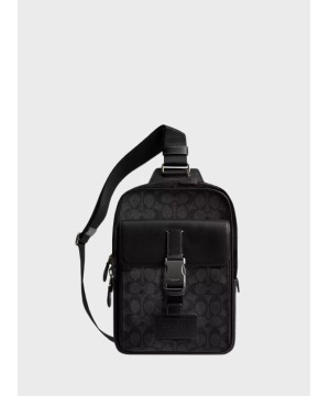 Мужская сумка Coach Track Pack In Signature Canvas Black