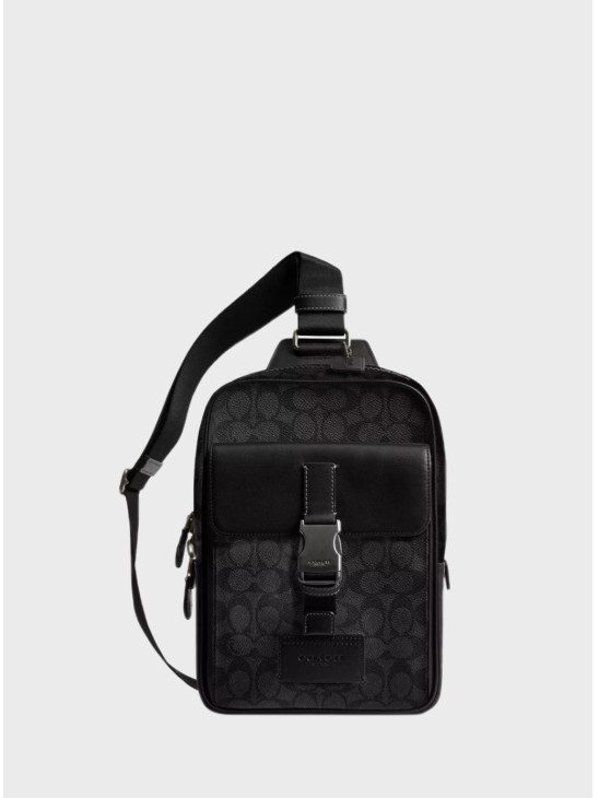 Чоловіча сумка Coach Track Pack In Signature Canvas Black