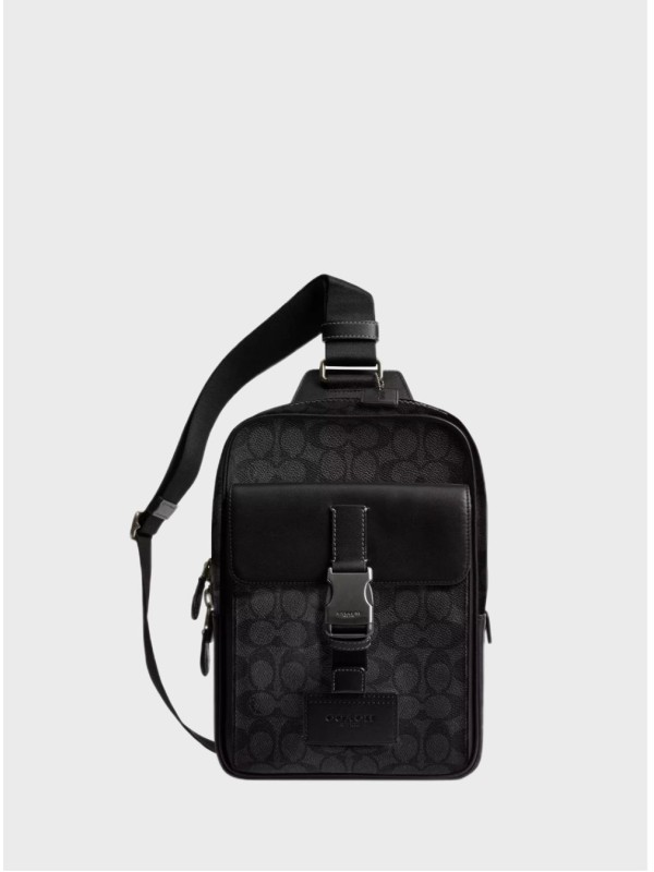 Мужская сумка Coach Track Pack In Signature Canvas Black