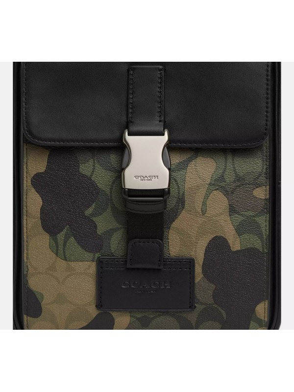 Мужская сумка Coach Track Pack In Signature Canvas With Camo Print Green Multi