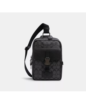 Чоловіча сумка Coach Track Pack In Signature Canvas Black