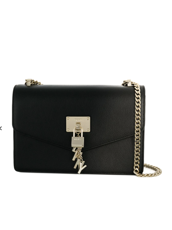 Cумка DKNY Elissa Pebbled Leather Shoulder Bag Black